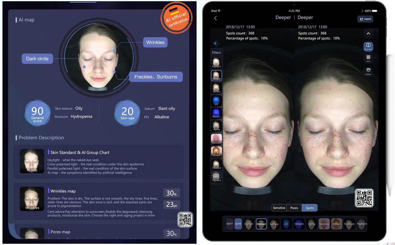 analisis y diagnostico facial profesional de la piel con more me de metis en belium estetica gijon